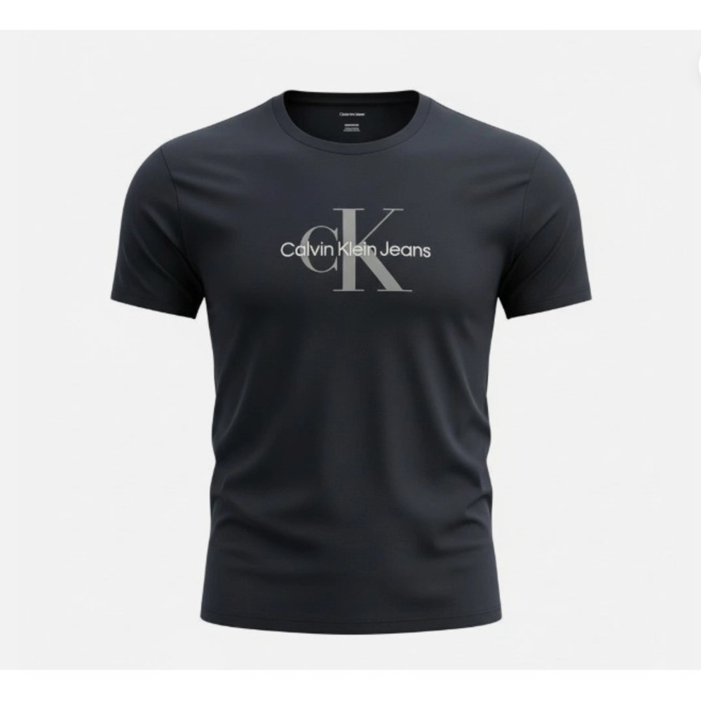 Calvin Klein Jeans Mens T-Shirt- Size Medium- SS Black Hero Monologo- NWT